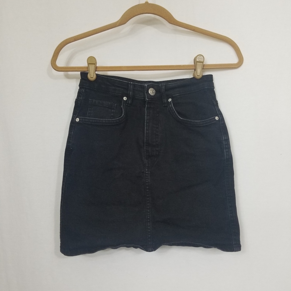 Zara Black Denim Mini Skirt